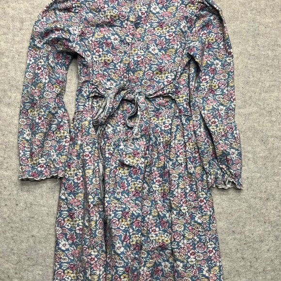 Vintage 80's Peaches 'n Cream Floral Long Sleeve Prairie Dress Size 6 - Picture 4 of 9